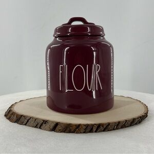NWT Rae Dunn “Flour” Burgundy Canister